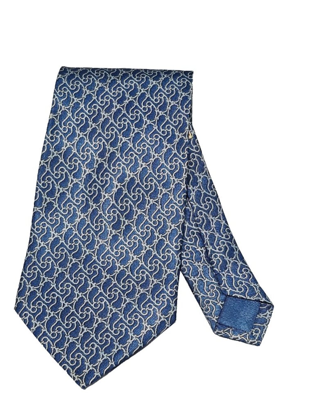 Hermes 007881 MA Blue 100% Silk Tie